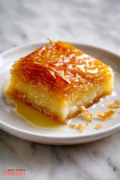 Galaktoboureko — semolina custard baked in phyllo with syrup