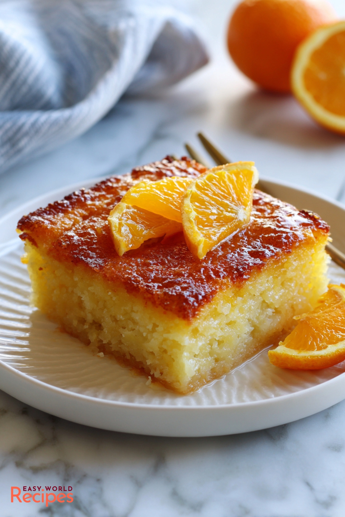 Portokalopita — Greek orange cake soaked in citrus syrup